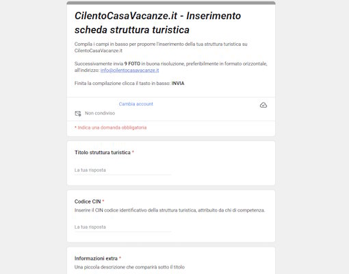 esempio invio scheda